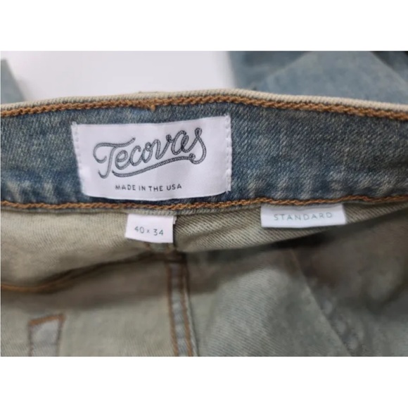 Tecovas Jeans Standard Straight Leg Light Blue Wash Stretch Denim 40X34 Mens NEW - Picture 6 of 10